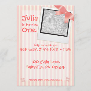 Invitation Voiture rose d'invitation de fête d'anniversaire