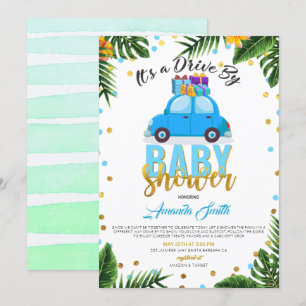 Invitation Voiture Tropicale Par Baby shower Boy
