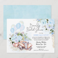 Voiture Vintage Blue Floral Drive Par Fête de l'ma