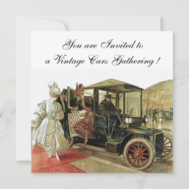 Invitation VOITURES, AUTO RESTAURATION 2, Rouge Jaune Or (Devant)