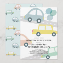 Voitures avec ballons Blue Boy Baby shower Drive-b