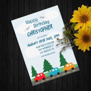 Invitation Voitures Enfants Garçon Anniversaire
