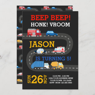 Invitation Voitures invitation, 100% de ville personnalisable