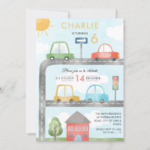 Invitation Voitures Véhicules et transport routier Anniversai