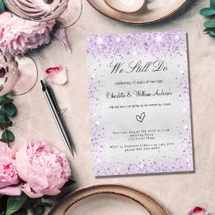 Invitation Voix violet argenté mariage renouveau luxe