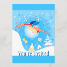 Vol de dragon d'hiver par des flocons de neige