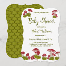 Voler Champignons Goblincore Green Baby shower Inv