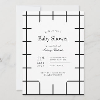 Invitation Volet simple monochrome noir blanc vitrage