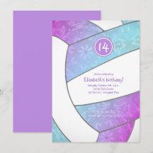 volleyball rose turquoise violet anniversaire girl