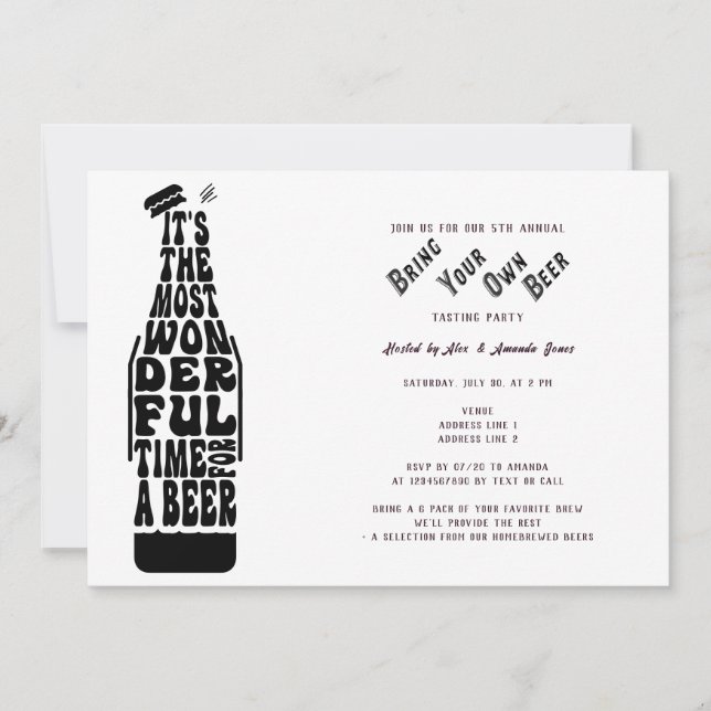 Invitation Vols de dégustation de bière Apportez votre propre (Devant)