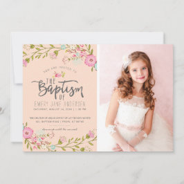 INVITATION VON LDS BAPTISM-FOTOS| Elegantes Rosa M Einladung
