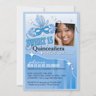 INVITATION VON QUINCEANERA MASQUERADE EINLADUNG