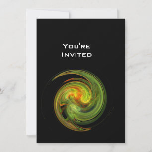 Invitation VORTEX CLAIR jaune clair orange vert noir