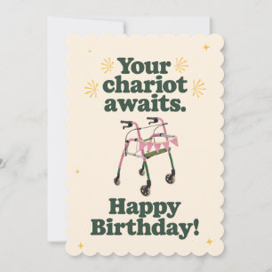 Invitation Votre Chariot Attend Amusant Devenir Plus Annivers