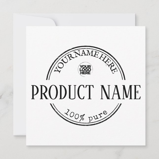 Invitation Votre logo d'entreprise Personnalisé noir et blanc (Devant)