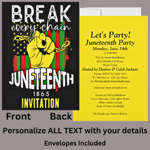 Invitation Votre nom Junetten Break Chain Celebration Party