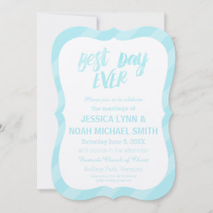 Invitation Votre Photo Romantique Meilleur Jour Toujours Bleu