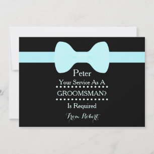 Invitation Votre service comme Groomsman Black Chalkboard Bow