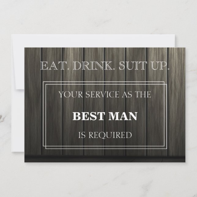 Invitation Votre Service Comme Le Meilleur Homme Est Requis B (Devant)