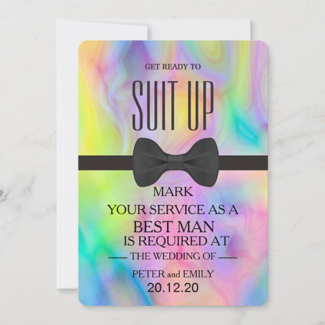 Invitation Votre service comme meilleur homme (Devant)