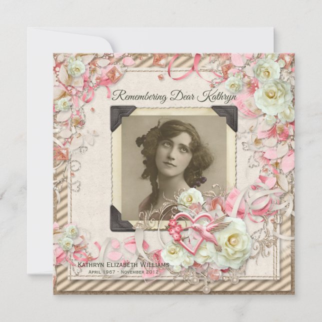 Invitation Votre service de commémoration de photos Élégants  (Devant)