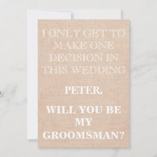 Invitation Votre service en tant que demande de Groomsman