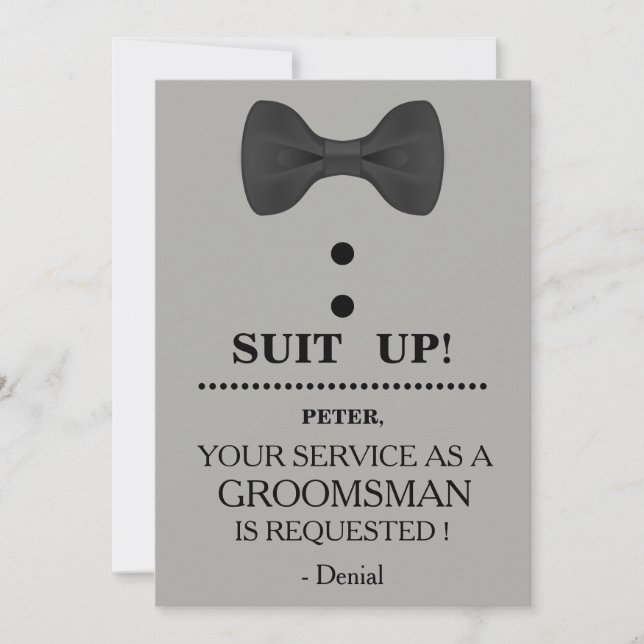 Invitation Votre service en tant que demande de Groomsman (Devant)