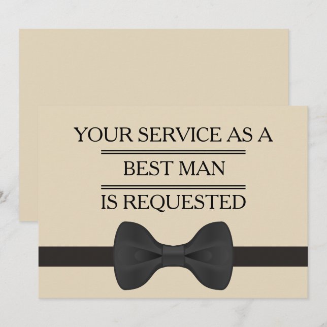 Invitation Votre service en tant que demande Groomsman Best M (Devant / Derrière)