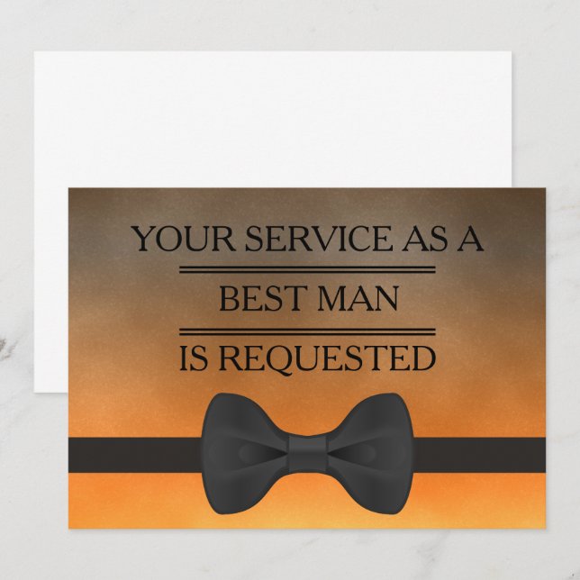 Invitation Votre service en tant que demande Groomsman Best M (Devant / Derrière)