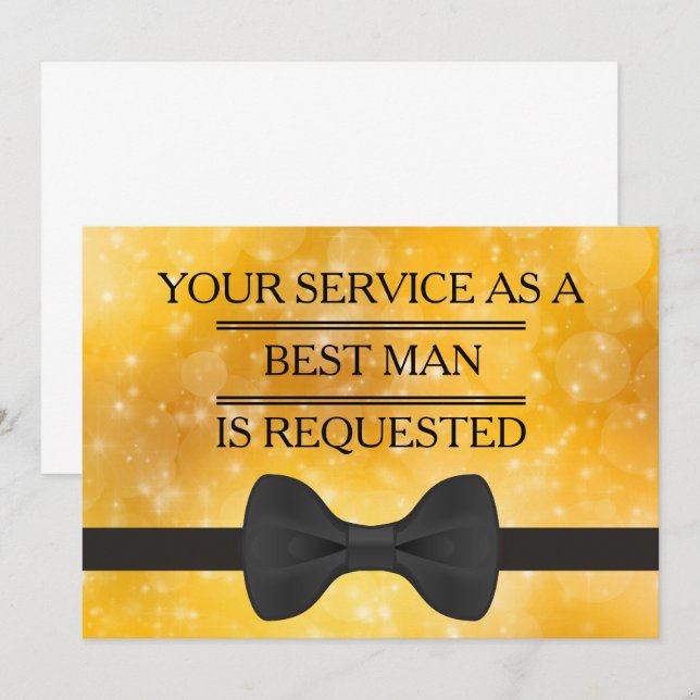 Invitation Votre service en tant que Groomsman Best Man Reque (Devant / Derrière)
