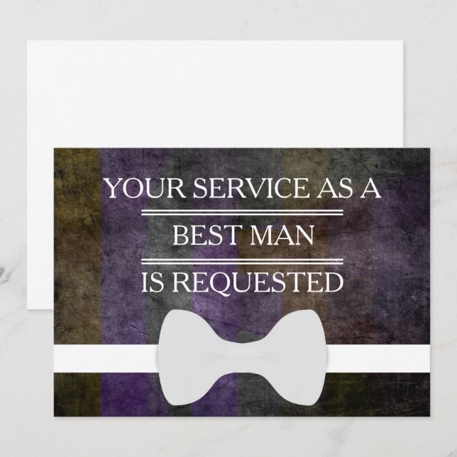 Invitation Votre service en tant que Groomsman Best Man Reque (Devant / Derrière)