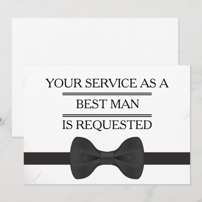 Invitation Votre service en tant que Groomsman Best Man Reque (Devant / Derrière)