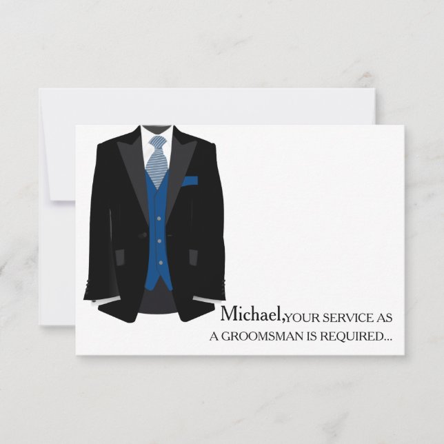Invitation Votre Service En Tant Que Groomsman Requis Personn (Devant)