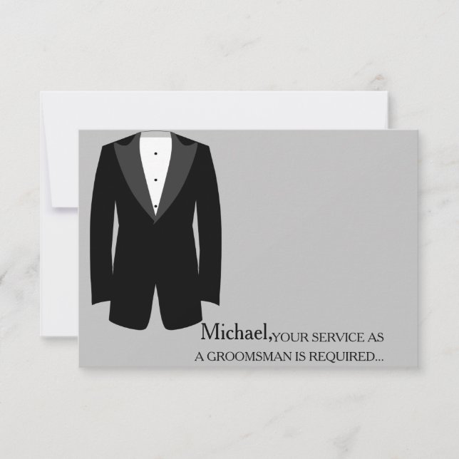 Invitation Votre Service En Tant Que Groomsman Requis Personn (Devant)