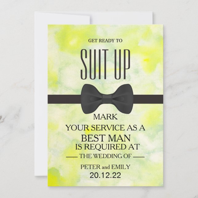 Invitation Votre service en tant qu'invitation Best Man (Devant)