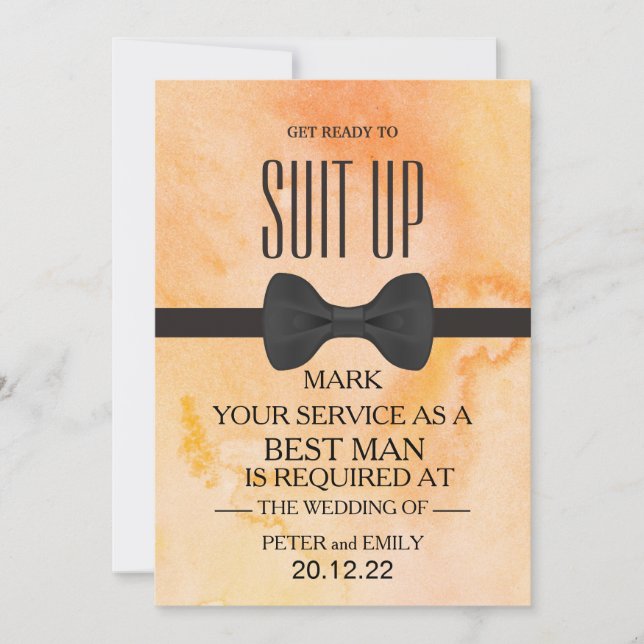 Invitation Votre service en tant qu'invitation Best Man (Devant)