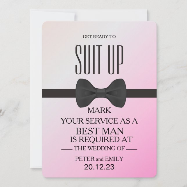 Invitation Votre service en tant qu'invitation Best Man (Devant)