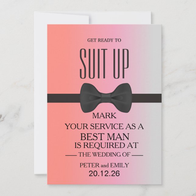 Invitation Votre service en tant qu'invitation Best Man (Devant)