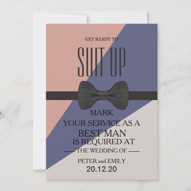 Invitation Votre service en tant qu'invitation Best Man (Devant)