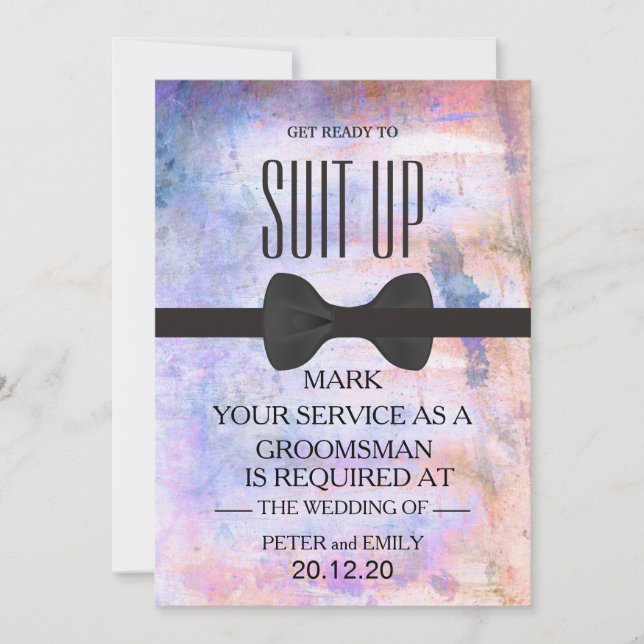 Invitation Votre service en tant qu'invitation de Groomsman (Devant)