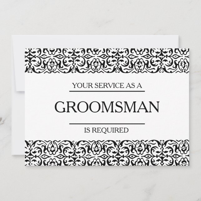 Invitation Votre service est demandé comme Groomsman (Devant)