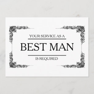 Invitation Votre service est demandé comme meilleur Groomsman