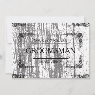 Invitation Votre service est demandé en bois Groomsman