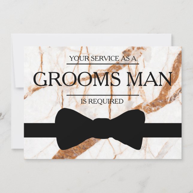 Invitation Votre service est demandé en tant que Bestman Marb (Devant)