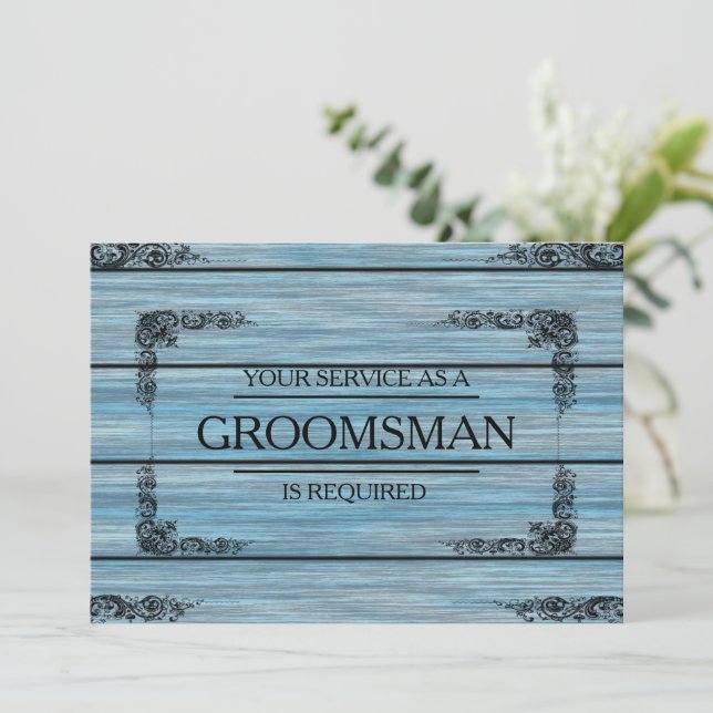 Invitation Votre service est demandé en tant que Groomsman Wo (Debout devant)
