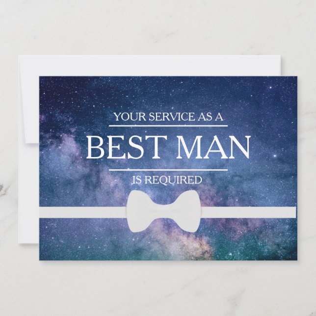 Invitation Votre service est demandé en tant que meilleur hom (Devant)