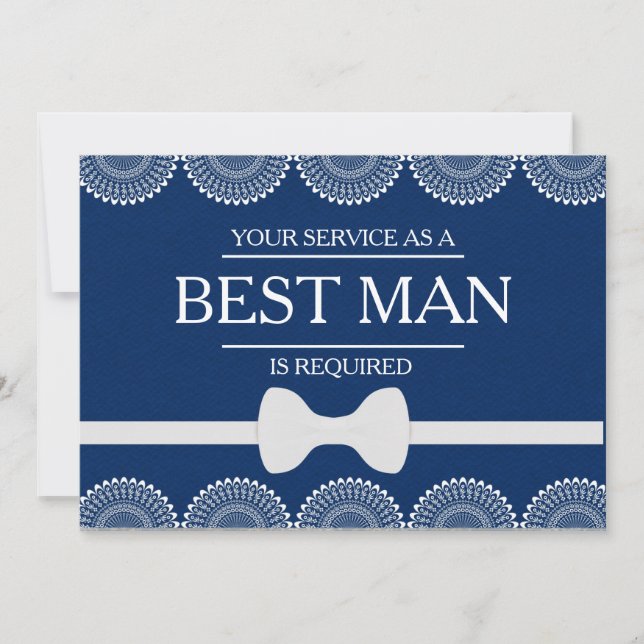 Invitation Votre service est demandé en tant que meilleur hom (Devant)