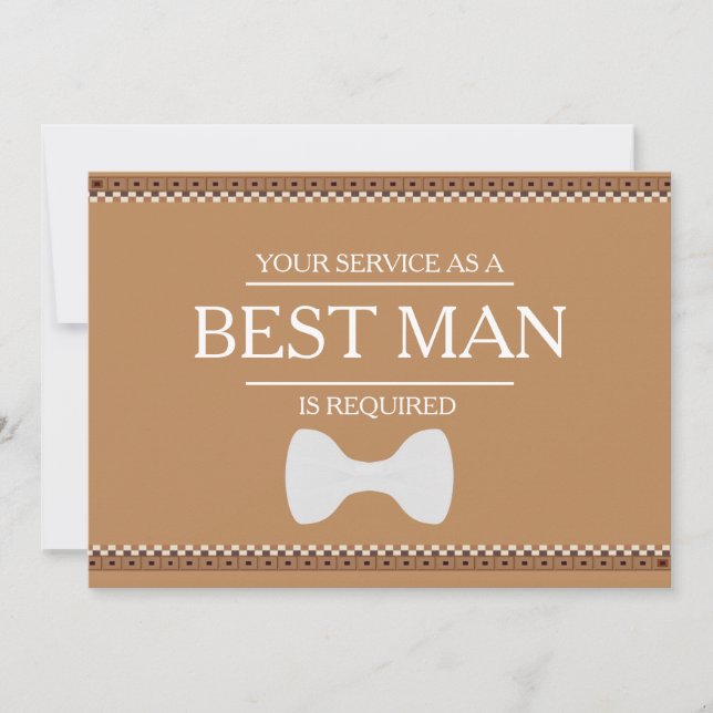 Invitation Votre service est demandé en tant que meilleur hom (Devant)