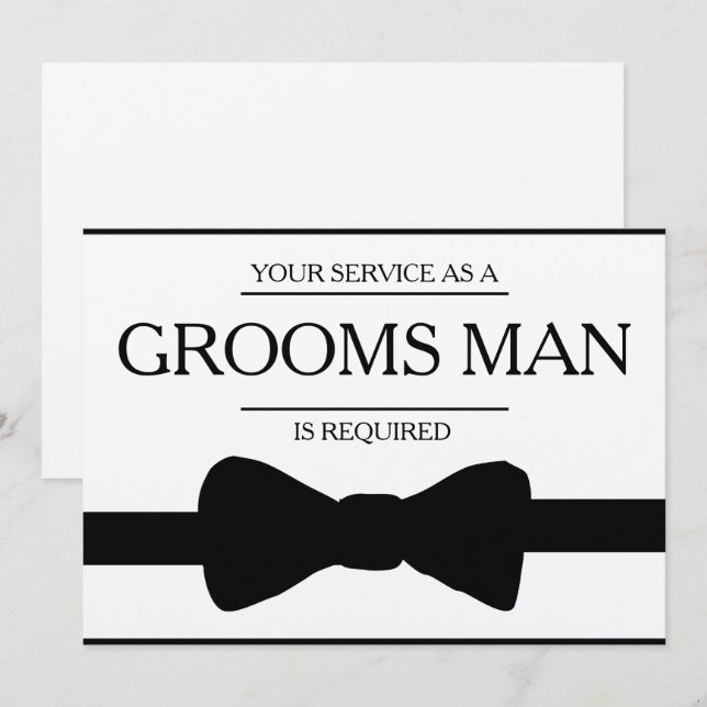 Invitation Votre service est demandé en tant que meilleur hom (Devant / Derrière)