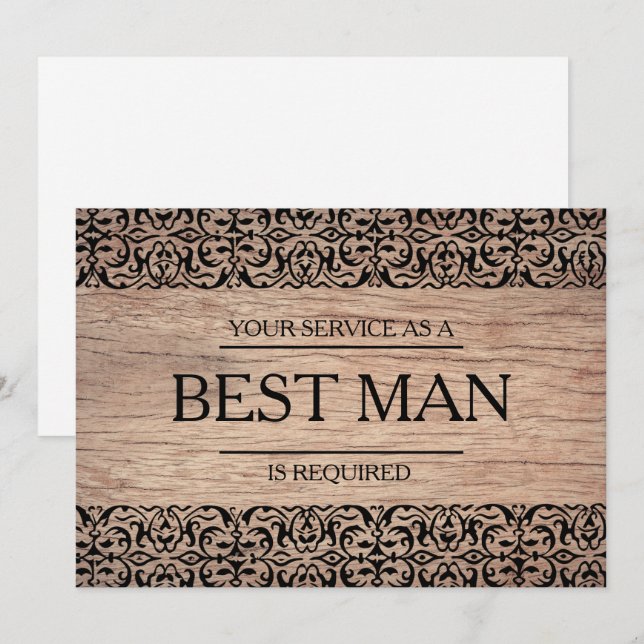 Invitation Votre service est demandé en tant que meilleur hom (Devant / Derrière)